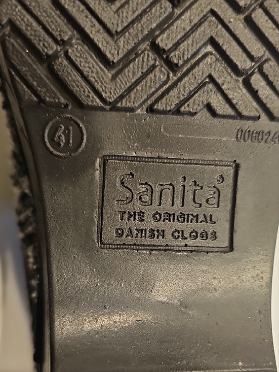 Sanita Danish Black and White Tweed Slip-On Clogs W/back Women's Size 41 - Picture 12 of 12